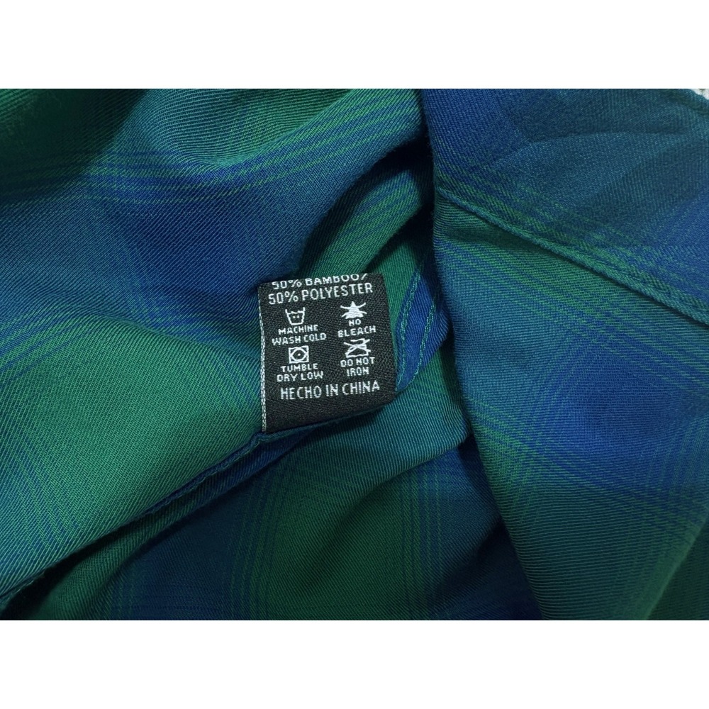 DIXXON Flannel Co. Tahoe Bamboo Blend Short Sleeve Pearl Snap Shirt Green Mens M - Picture 11 of 15